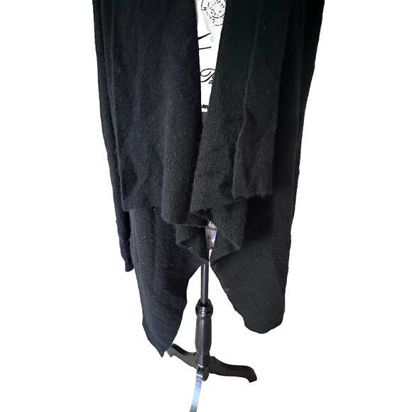 Vince Women’s 100% Cashmere Open Front Drape Cardigan Sweater Black Sz S Luxury - Picture 4 of 6